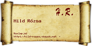 Hild Rózsa névjegykártya